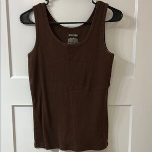 St. John's Bay Brown Fitted Ribbed Tank Top